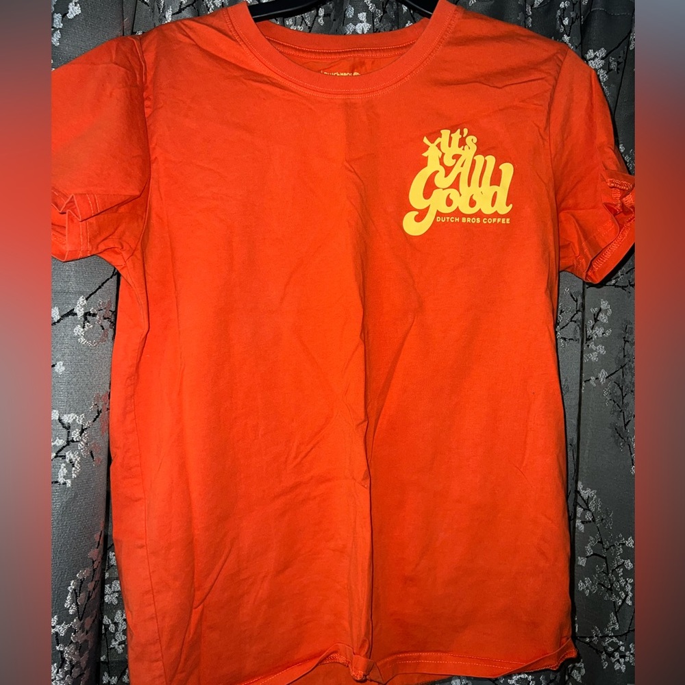 Women’s orange Dutch bros shirt